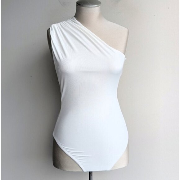 NWT Vici White One-Shoulder Bodysuit - Picture 9 of 11